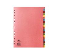 Concord A-Z 20-Part 11-Hole Index Manilla Multicolour Tabs A4