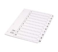 Concord A4 1-10 Part Classic Index White Board with Mylar Tabs - Clear