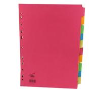 Concord Bright Subject Dividers Europunched 10-Part A4 Assorted Ref 50899