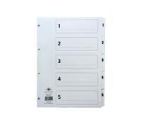 Concord Classic Index 1-5 A4 White Board Clear Mylar Tabs 00501/CS5