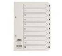 Concord Reinforced Index 1-10 A5 White Board Mylar Tabs 07101/CS71