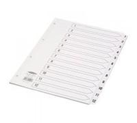 Concord Index Classic, Mylar-reinforced A4, 1-12, 4-hole punched, White, Ref 01201/CS12
