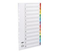 Concord Commercial Index 1-12 Multipunched Mylar-Reinforced Multicolour-Tabs 160gsm A4 White Ref 69001 + Free finchley Refill Pen (8)