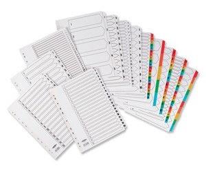 Concord Commercial Index Mylar-reinforced Europunched 5-Part Coloured Tabs A4 White Ref 08701