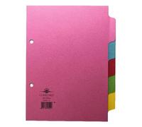 Concord Divider 5-Part A5 160gsm Pastel Colours 70599/J5 (Pack of 10)