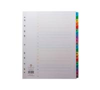 Concord Index 1-20 Multipunched Multicolour-Tabs A4+ White 09901/CS99