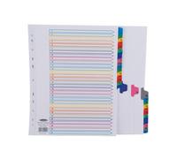 Concord Punched Pocket Index Multicolour-tabbed Europunched 1-31 Extra Wide A4 White Ref CS100