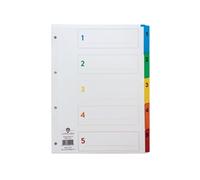 Concord Index 1-5 A4 White with Multicoloured Mylar Tabs 00201/CS2