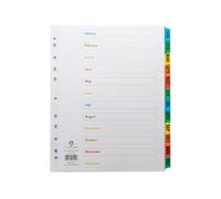 Concord Punched Pocket Index Multicolour-tabbed Europunched Jan-Dec Extra Wide A4 White Ref CS79