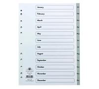 Concord Index January-December 12-Part A4 Polypropylene Grey 63005 (Pack of 2)