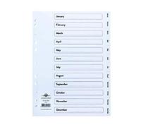 Concord Index January-December A4 Polypropylene White 64701+FINCHLEY Pen Free
