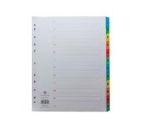 Concord Index 1-12 A4 Extra Wide Multicoloured Mylar Tabs 09801/CS98