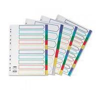 Concord Plastic Index Polypropylene 120 Micron Europunched 1-10 A4 Assorted Ref 66399