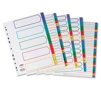 Concord Plastic Index Polypropylene 120 Micron Europunched 1-10 Extra Wide A4 Assorted Ref 67199