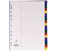 Concord Plastic Index Polypropylene 120 Micron Europunched A-Z A4 Assorted Ref 65799
