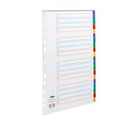 Concord Plastic Index Polypropylene 120 Micron Europunched A-Z Extra Wide A4 Assorted Ref 67099
