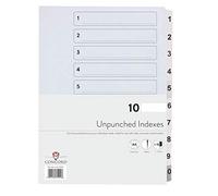 Concord Presentation Index Unpunched White Mylar Tabs 1-10 A4 White Ref 75201 [Pack of 10]