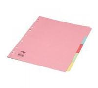 Concord Punched Pocket Subject Dividers Extra Wide 5-Part A4 Assorted Ref 71399