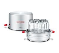 Concord Stainless Steel Turbo Steam Canner Canning Steamer Pot Set. Includes Canning Rack and Mason Jars (Induction Compatible).
