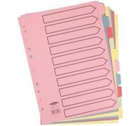 Concord Subject Dividers 230 Micron 10-Part Printed A4 Assorted Ref 72098/PJ20
