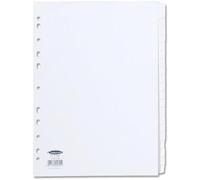 Concord Subject Dividers 230 Micron Punched 11 Holes 20-Part A4 White Ref 79601/96
