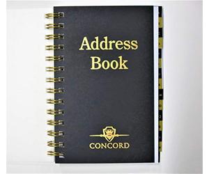 Concord Telephone Address Book Wirebound Polypropylene Clear Cover 16 Part A-Z 185x125mm Ref CV6020