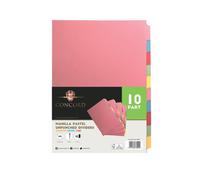 Concord Unpunched Divider 10-Part A4 Multicoloured (Pack of 10) 76099