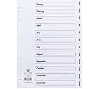Valuex ValueX Divider A4 Jan-Dec Multipunched 120 Micron PP White 64701