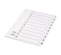 Concorde Concord A4 1-10 Part Classic Index White Board With Mylar Tabs - Clear
