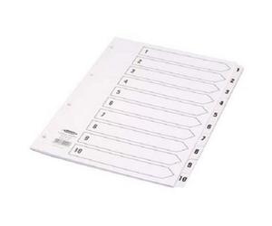 Concorde Concord A4 1-10 Part Classic Index White Board With Mylar Tabs - Clear