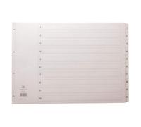 Concorde Concord Classic Index Mylar-Reinforced Oblong Punched 4 Holes 1-10 A3 White Ref 04601/cs46