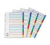 Concorde Concord Plastic Index Polypropylene 120 Micron Europunched 1-5 A4 Assorted Ref 66299