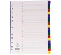 Concorde Concord Plastic Index Polypropylene 120 Micron Europunched A-Z A4 Assorted Ref 65799