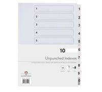 Concorde Concord Presentation Index Unpunched White Mylar Tabs 1-10 A4 White Ref 75201 Pack Of 10