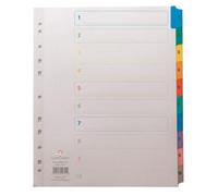 Concorde Concord Punched Pocket Index Multicolour-Tabbed Europunched 1-10 Extra Wide A4 White Ref Cs98