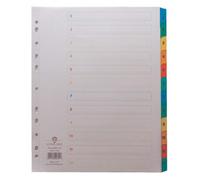 Concorde Concord Punched Pocket Index Multicolour-Tabbed Europunched 1-12 Extra Wide A4 White Ref Cs98