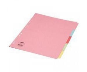 Concorde Concord Punched Pocket Subject Dividers Extra Wide 5-Part A4 Assorted Ref 71399