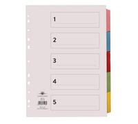 Concorde Concord Subject Dividers 230 Micron 5-Part Printed A4 Assorted Ref 71198/pj11