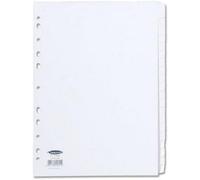 Concorde Concord Subject Dividers 230 Micron Punched 11 Holes 20-Part A4 White Ref 79601/96