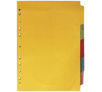 Concorde Concord Subject Dividers 230 Micron Reinforced 5-Part A4 Assorted Ref 77099/70