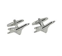 Concorde Plane Rhodium Plated Cufflinks Presented in a Cufflink Box