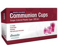Concordia Supply Communion Cups - 1-3/8" Recyclable Grape Colored Hard Plastic Cups & Fits Standard Holy Communion Trays for Church Services, Fellowship & Santa Cena (1000 Count)