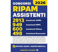 Concorso RIPAM Assistenti 2026: Preparazione completa per chi lavora (3997 incl. INPS + 1100 Difesa, 600 Amm.) - Metodo 60-90 min/giorno | Schemi | Quiz commentati | Ripasso audio + mappe mentali