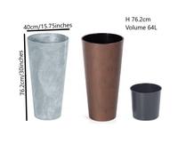 (Concrete, 76.2cm) Planter Plant Pot Flowerpot Cylinder Outdoor Garden Balcony Indoor Beton Tall