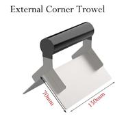 Concrete and Drywall Corner Trowel - Stainless Steel Internal/External Finishing Tool for Plaster, Cement & Stucco, 1.3 mm Thickness, No-Rivet Construction (External Corner)