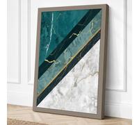 Concrete and Teal Minimalist Canvas Wall Art Print 24x16 Inch | Ready to Hang, Gallery Wrapped, Fade-Resistant Inks, Securely Packaged, UK Made