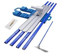 Concrete Bull Float Kit, 48''×8'' Concrete Finishing Trowel Tool with 4 Float Handle, Cement Surface Smooth Finish Tool, Heavy-Duty Plastering Tool for Concrete Leveling Pavement