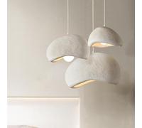 Concrete Cement Look Pendant Light Industrial Modern Dome Pendant Lights Kitchen Island Beige White Japanese Wabi-Sabi Light Fixture 11.8" Hanging Lamp LILIHAOHAO(Large-50CM) (One Color Medium30