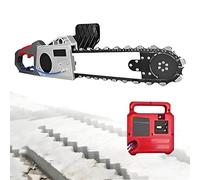 Concrete Chain Saw, Brushless Handheld Chainsaw with Diamond Chain & Water Fed Dust Suppression, 2 Chains/Guide Bars for Granite, Reinforced Concrete Cutting