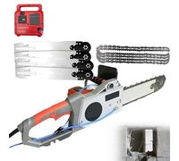 Concrete Chain Saw, Handheld Handheld Chain Saw Wall Cutter 6800w 6000 RPM, 14 in (35 Cm) Or 19 in (48 Cm) Cutting Depth, 360° Flexible Cutting for Stone Brick Rebar with Water Pump(4+4,350mm)
